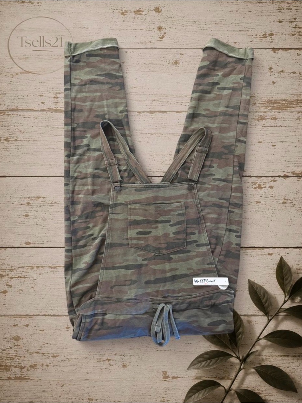 NWT WallFlower Camo Knit Overalls - Size XL